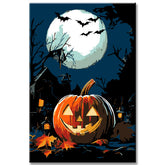 Paint by Numbers Halloween Pumpkin At Night